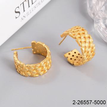 European and American high-end gold textured alloy personalized fashionable earrings