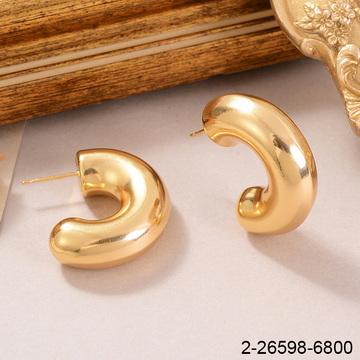 European and American high-end gold textured alloy personalized fashionable earrings