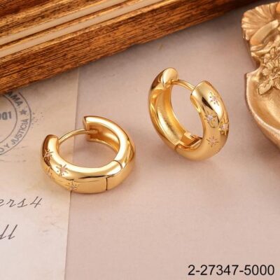 European and American high-end gold textured alloy personalized fashionable earrings