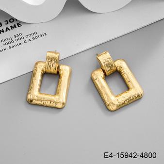 European and American high-end gold textured alloy personalized fashionable earrings